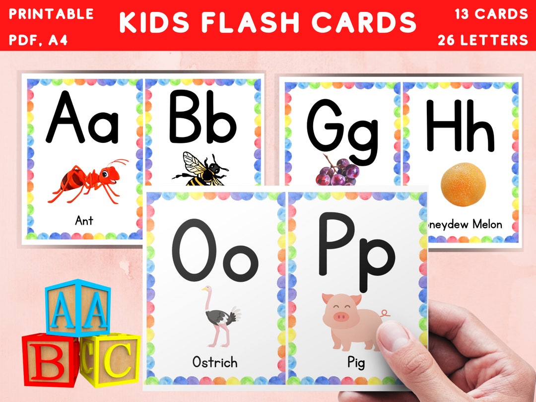 Kids Learning Animal Flashcards - Montessori Toddler Cards Pritntable ...