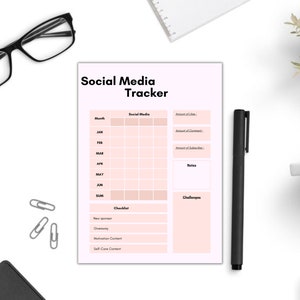 Social Media Planner Set Printable, Social Media Tracker, Content Planner Template, Social Media ...