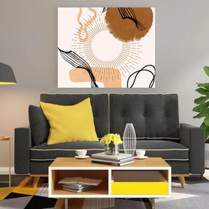 Abstract Wall Art Printable, Geometric Lines Art, Boho Abstract Art, Mid Century Modern Art, Gallery Art Print, Downloadable Art