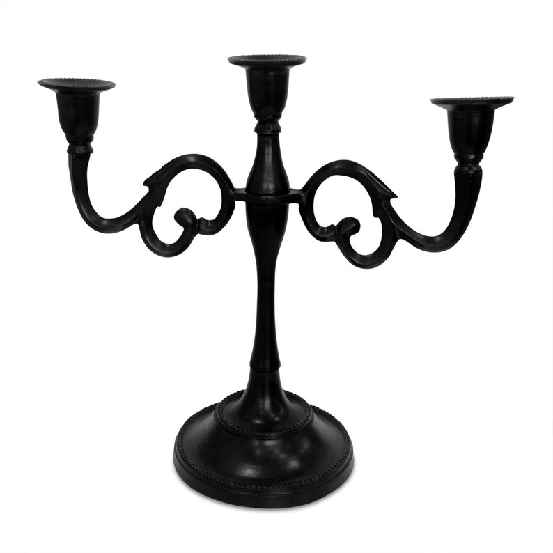 Rely Three Arm Candelabra 11 Inch Tall Candle Holder. Black Etsy