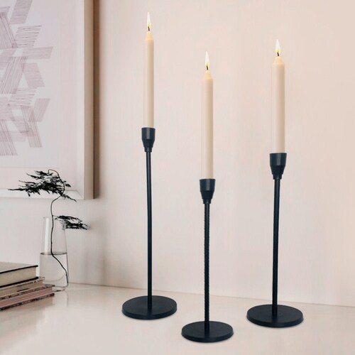 Rely Black Candle Holder Set of 2.decorative Taper Candles Etsy