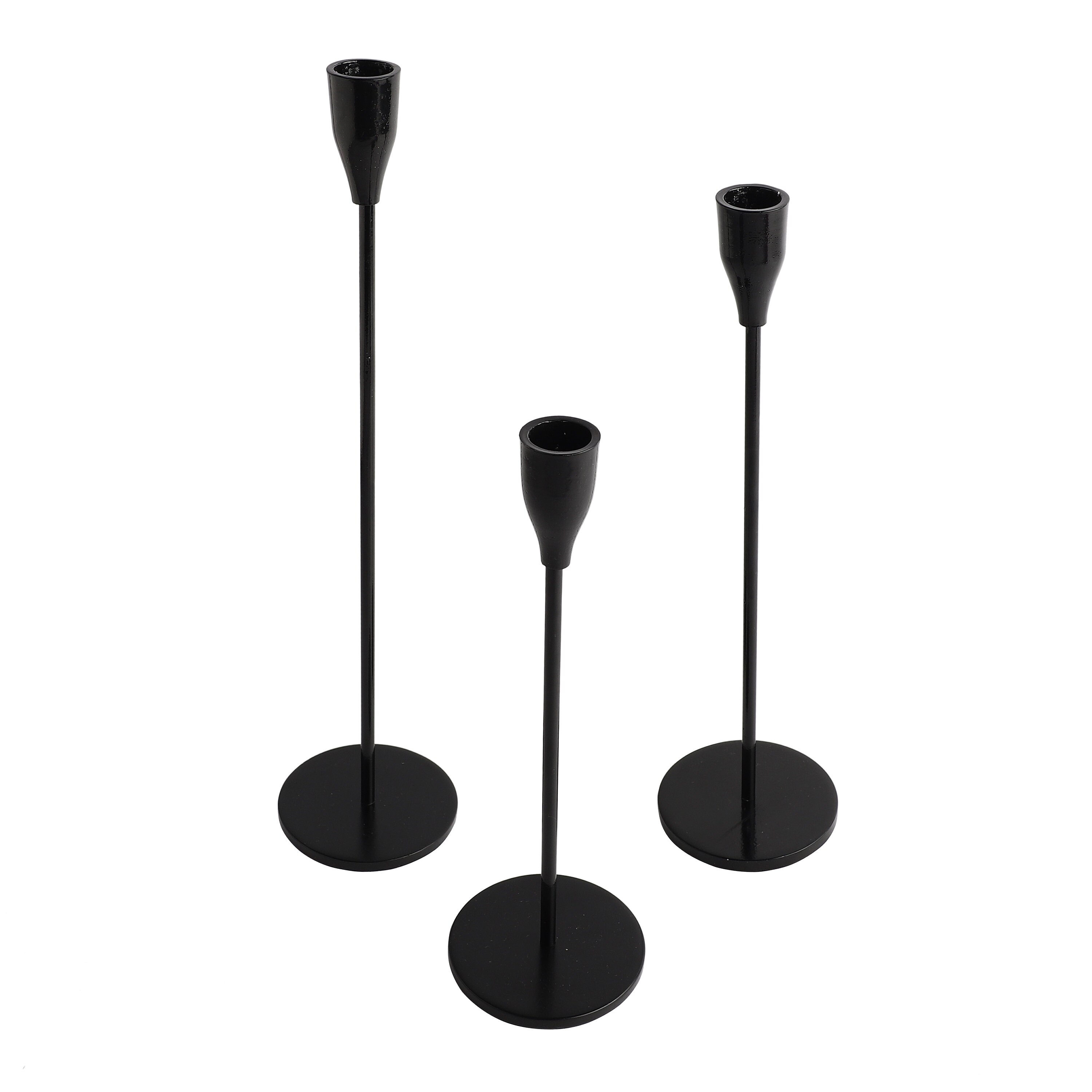 Rely Black Candlestick Holder Set of 3 Decorative Candle Etsy