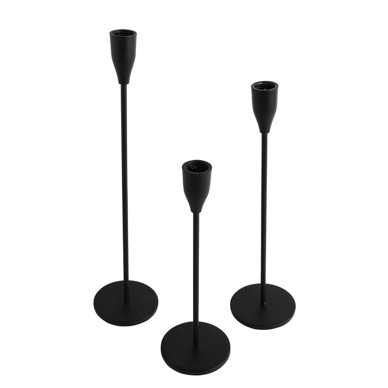 Rely Black Candlestick Holder Set of 3 Decorative Candle Etsy