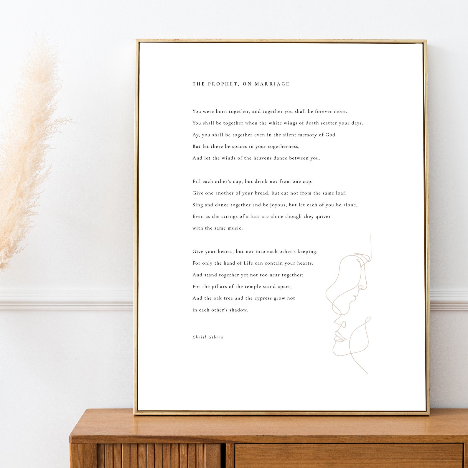 Khalil Gibran Gedicht Wandkunst Hochzeit Gedicht Kunst Etsy