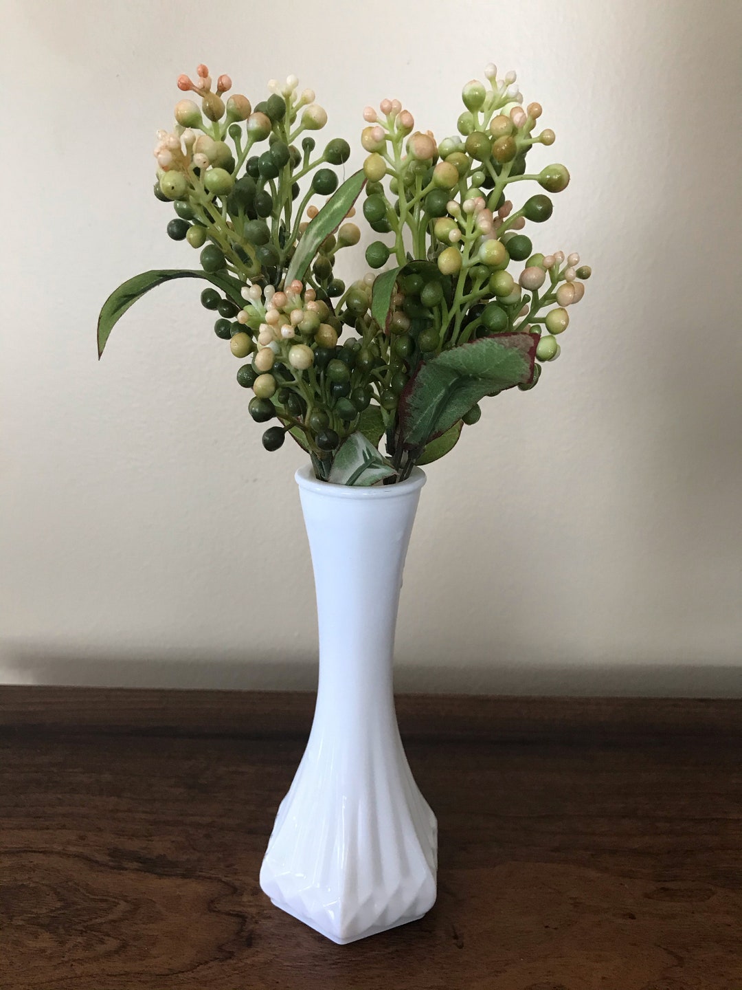 Vintage White Milk Glass Bud Vase / Hoosier Glass 4063C Vase Etsy