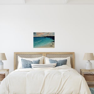 Seascape Painting Art Acrylic Original //14x11 Wood, original acrylic painting, beach painting, ocean painting, acrylics on canvas, boho art