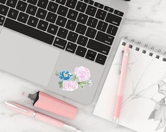 Peony Floral Sticker | Watercolor Flower Decal | Vinyl Laptop Tumbler Die Cut Sticker Waterproof Vinyl Decal