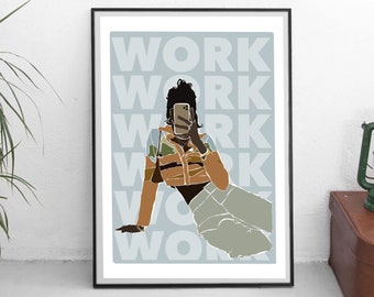 Work Work Work Print | Fashion Illustration | Wall Art | Gift Ideas | A5 | A4 | A3 | Minimalist | Greetings Card