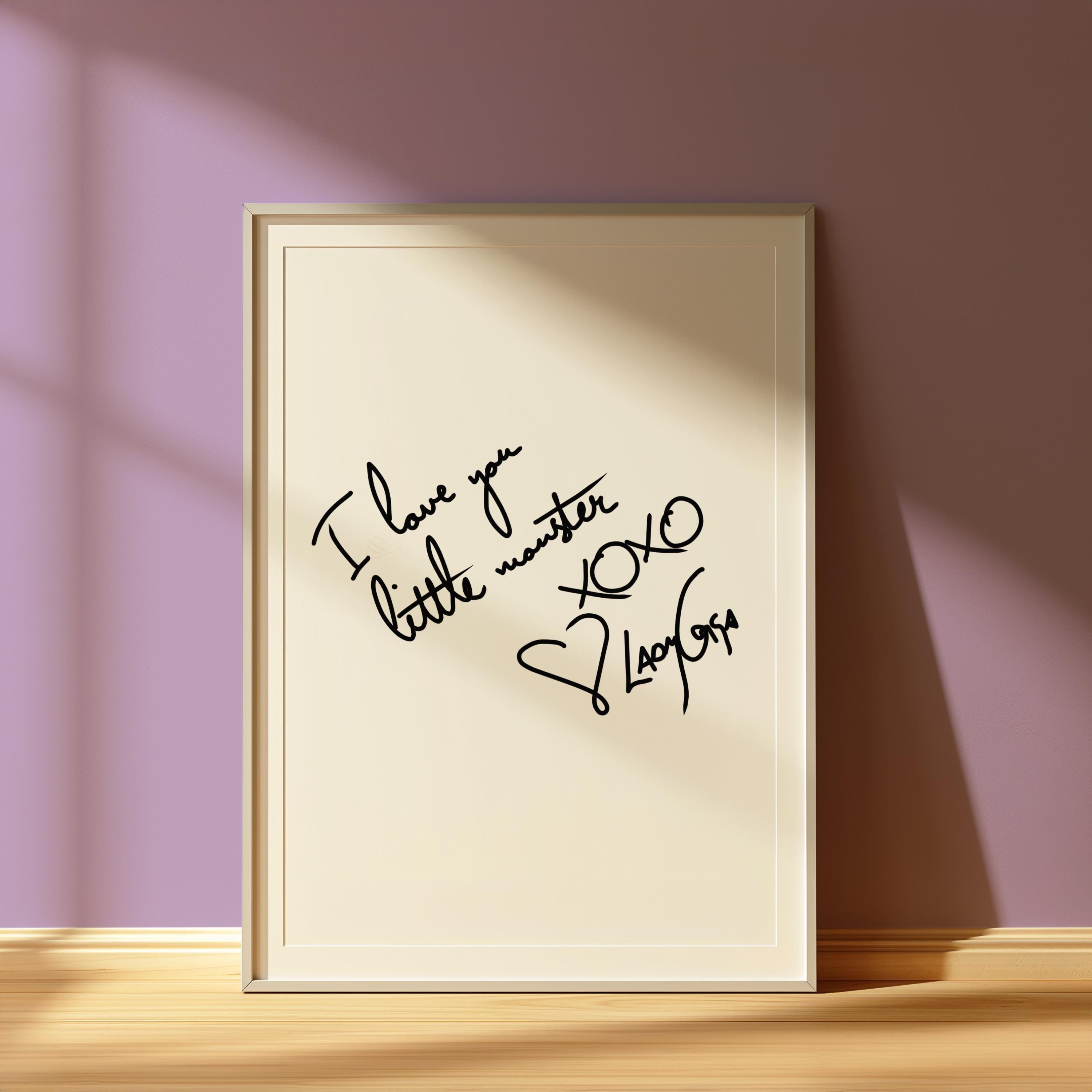 Lady Gaga Handwriting Print | Handwritten Digital Print | Fan Wall