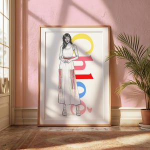 Coloured CHLOE Fashion Illustration | Wall Art | Gift Ideas | A5 | A4 | A3 | Fashion Illustration | Gallery Wall | Fashion Fan