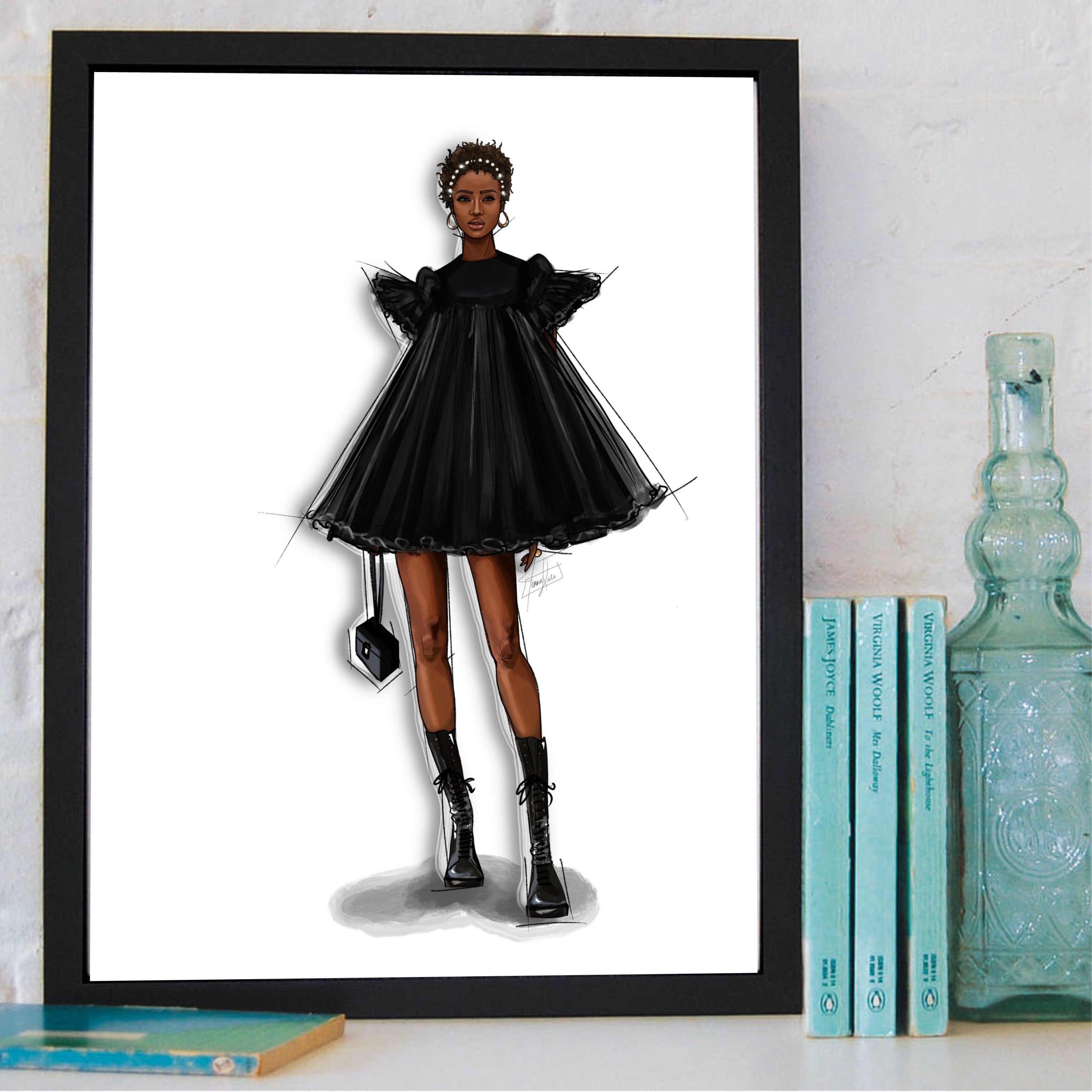 Fully Custom Fashion Illustration Perfect Gift for Her Fashion Design ...