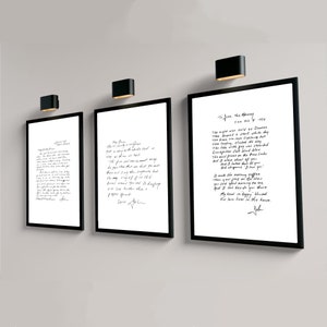 Johnny Cash Liebesbrief DIGITAL PAKET | Drei Drucke | Handschrift Druck | Digitale Kunst | Fan Wandkunst | Geschenkideen | DIN A5 | DIN A4 | DIN A3 |