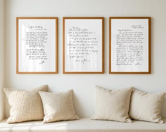 Johnny Cash Love Letter BUNDLE | Three Prints | Handwriting Print | Digital Art | Fan Wall Art | Gift Ideas | A5 | A4 | A3 |
