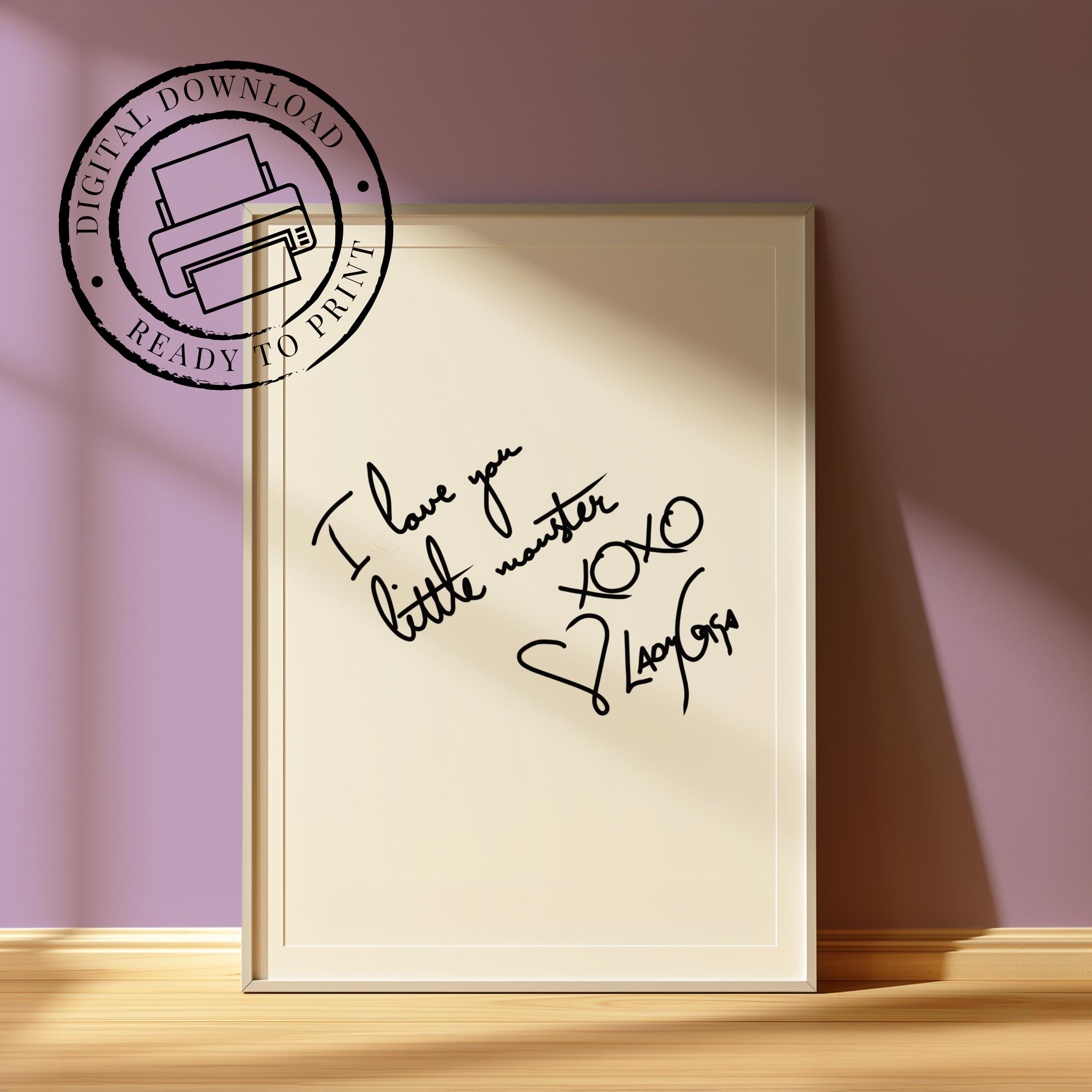 Lady Gaga Handwriting Print | DIGITAL DOWNLOAD | Digital Print