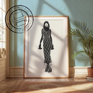 Grey-scale Fashion Illustration | Sketch Digital DOWNLOAD Fashion Illustration | Wall Art | Gift Ideas | A5 | A4 | A3 | Digital Illustration