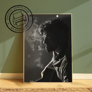 Inside Llewyn Davis | DIGITAL DOWNLOAD | Black and White Illustration | Wall Art | Gift Ideas | A5 | A4 | A3 | Digital | Portrait