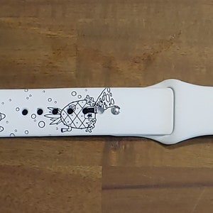 Spongebob Custom Art Laser Engraved Dual Color Silicone Watch Band for Apple Watches 10 Color Combinations
