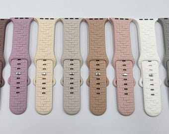 Silicone Brick Pattern Design For Smart Watch Bands 38mm 40mm 41mm 42mm 44mm 45mm 46mm 49mm, I Watch Series 1 - 9 SE and Ultra