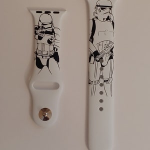 StormTroopers Custom Art Laser Engraved Dual Color Silicone Watch Band for Apple Watches 10 Color Combinations