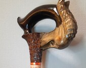 Walking Stick Wood Wooden Cane Hand Carved Carving Handmade Walking Sticks Animal Cane present him her men old elderly. Pray for Ukraine