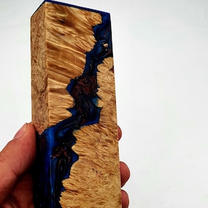 Cholla Resin & Quilted Maple Segmented Knife Scales