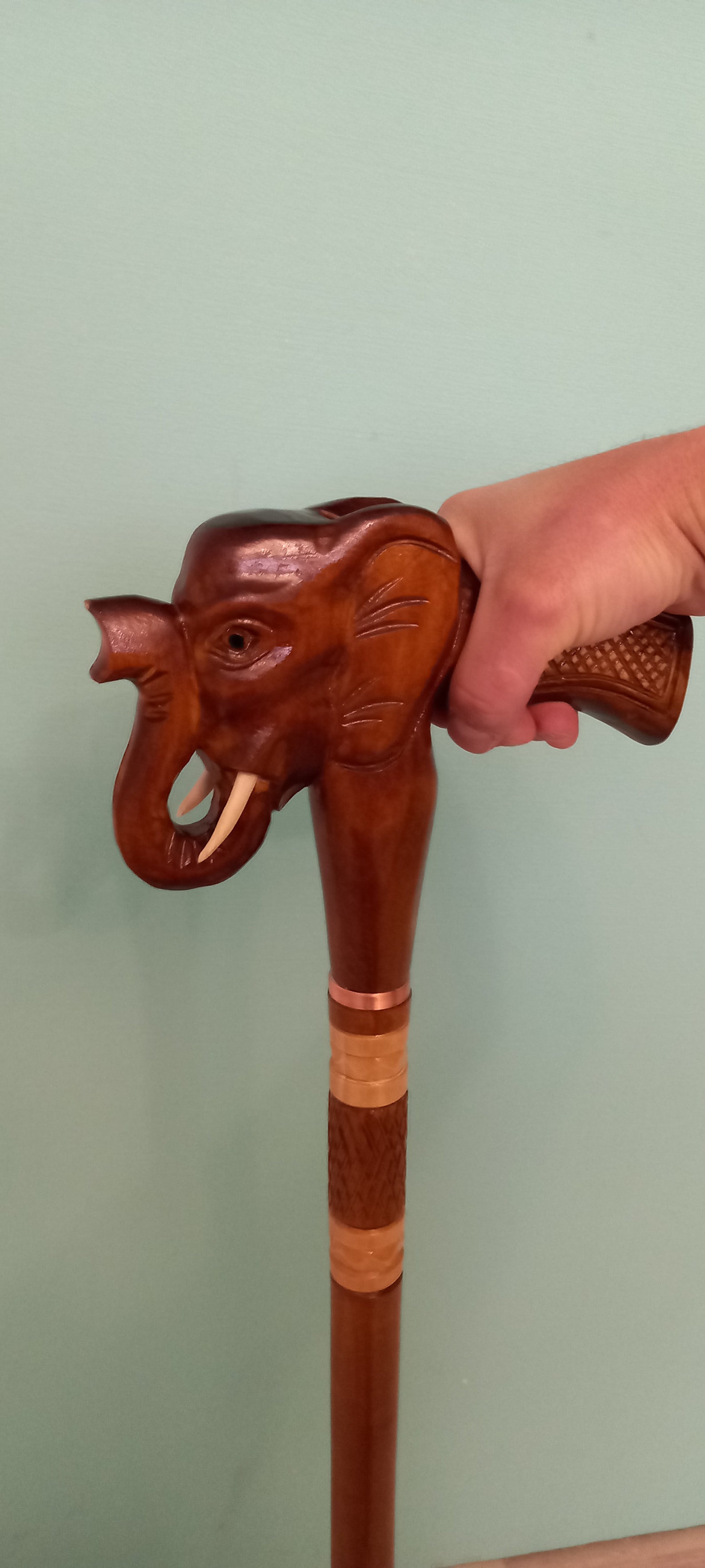 Wooden Walking Stick Elephant Cane Etsy