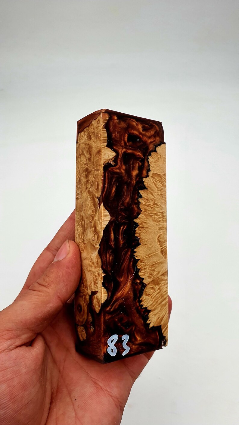 Stabilized Wood Hybrid Block Woodturning Blank Knife Handle Etsy