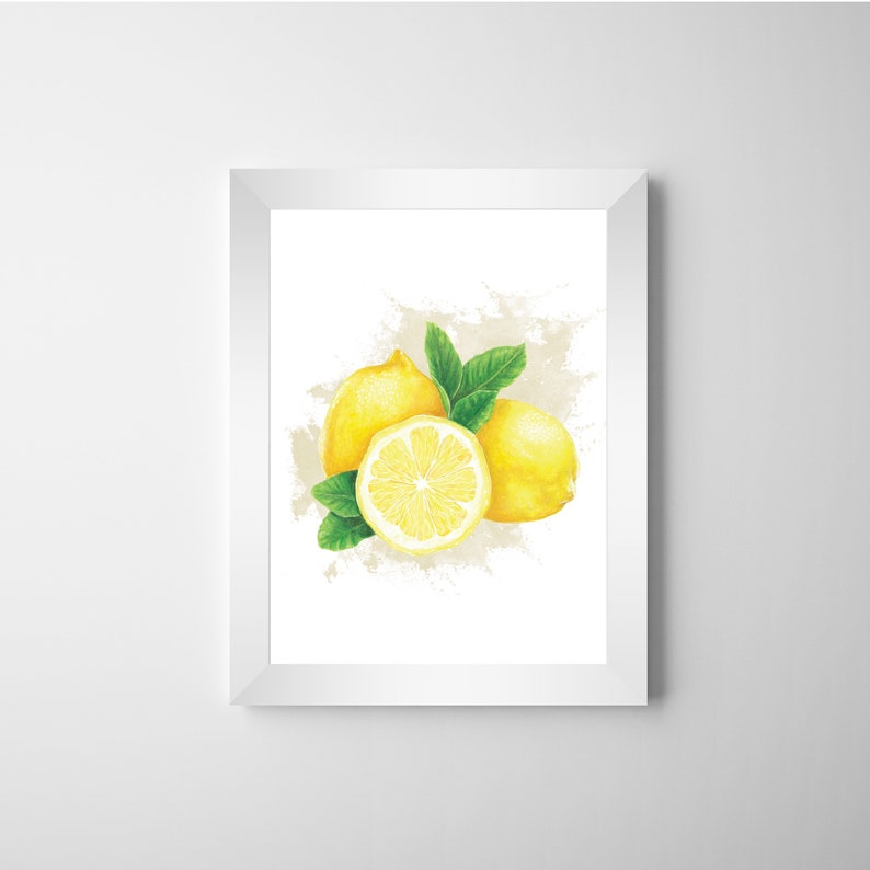 Watercolour Lemon Art Print A4 Printed on Recycled Paper Digital Art Print Fruit Print Gift Birthday Christmas Anniversary image 4