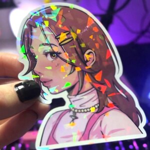 Hachi Holographic Vinyl Sticker 4&quot;