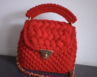 Handmade  crochet red knit bag, big women bag,personalized knit bag ,crochet bag,handmade crochet knit bag, women for bag, Christmas gift