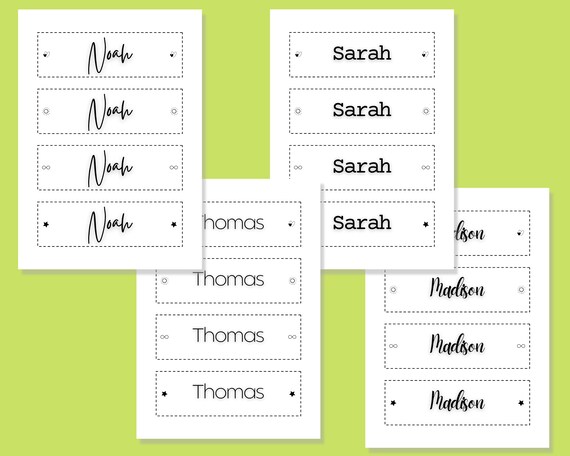 Kids Printable Bookmarks Personalized Set of 4 Name | Etsy