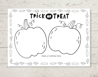 Pagina da colorare con disegno di zucca: foglio di attività di Halloween (download digitale)
