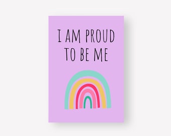 Mindfulness Kids Poster: I Am Proud, Rainbow Wall Art (Digital Download)