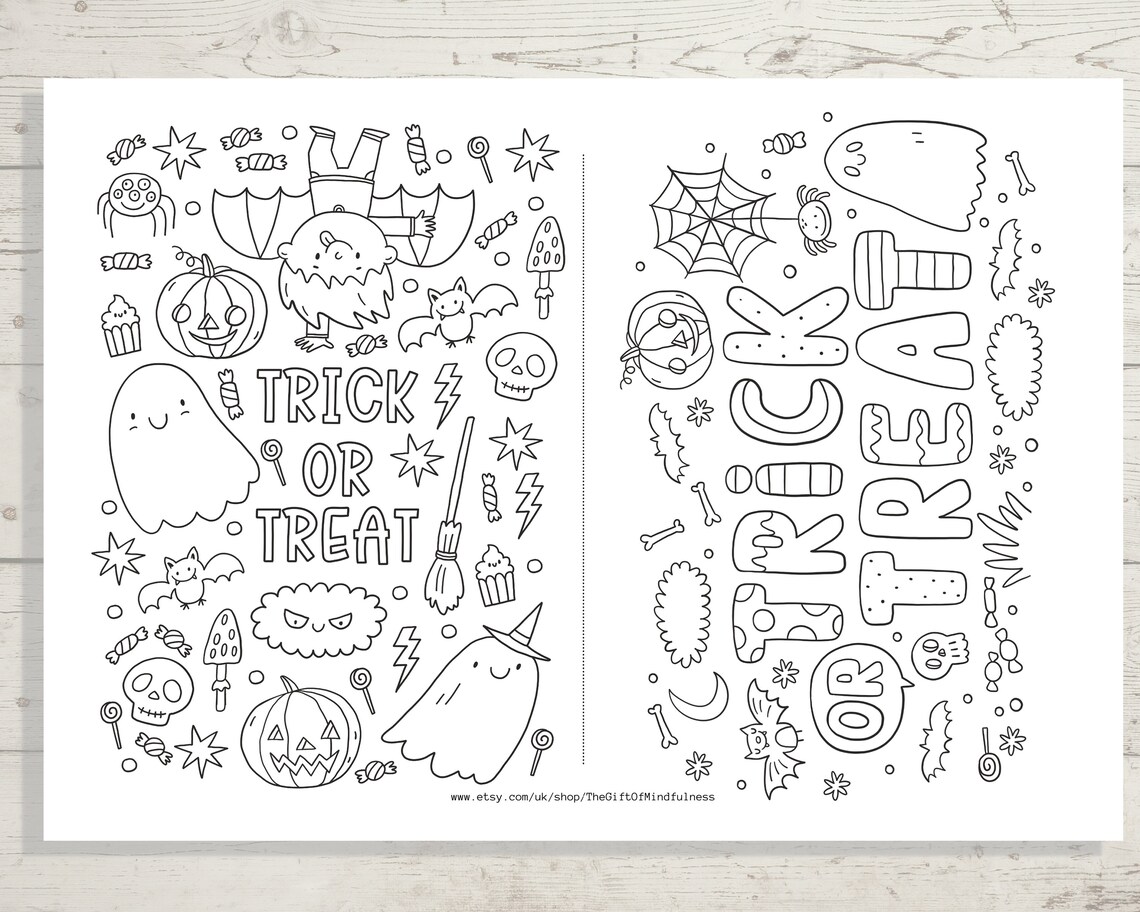 Printable Halloween Colouring Pages Halloween Coloring - Etsy UK