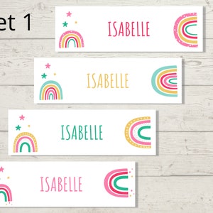 Printable Personalised Name Bookmarks - set of 4 - Customizable Bookmarks with Rainbow Designs.