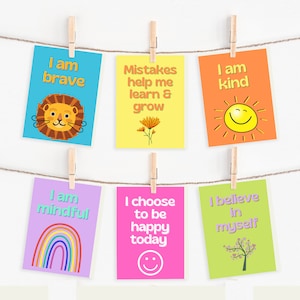 Kinder Affirmationskarten | Positive Affirmationen für Kinder | Ermutige eine positive Einstellung | Digitaler Download | Druckbar
