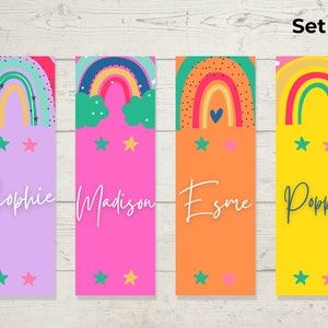 Kids Printable Bookmarks, Personalized Set of 4 Name Bookmarks ...