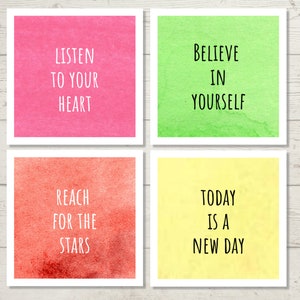 Printable Positivity Cards, Mini Affirmations Cards and Encouragement ...