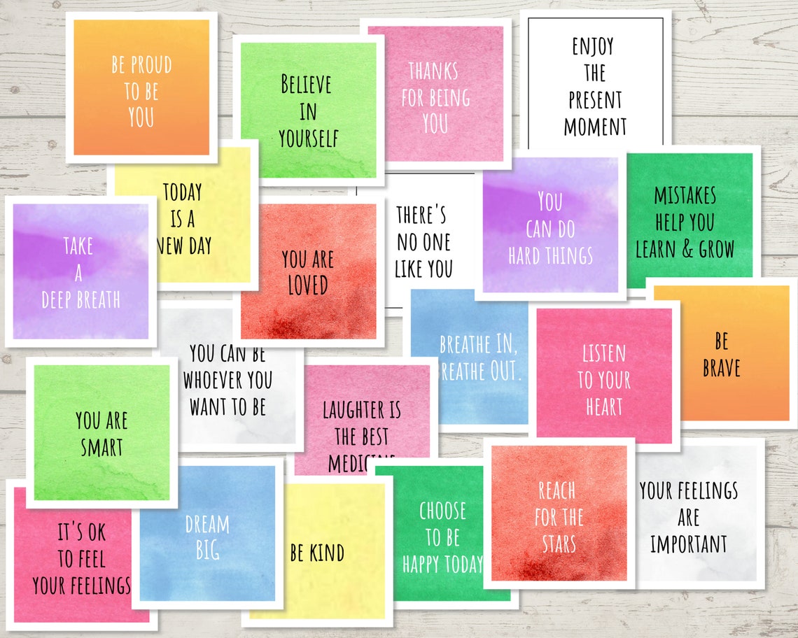 Printable Positivity Cards, Mini Affirmations Cards and Encouragement ...
