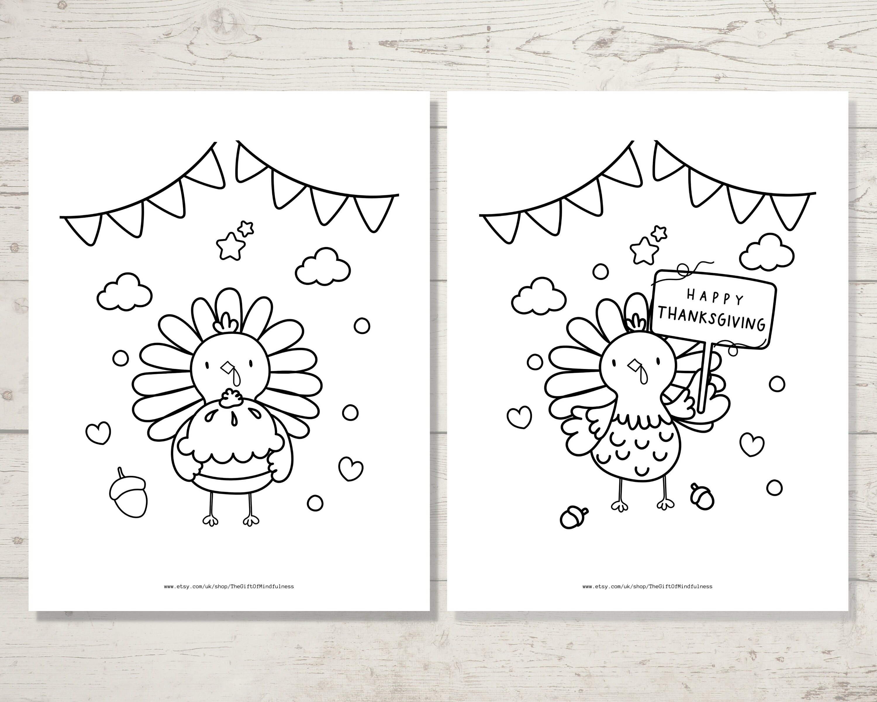 Printable Thanksgiving Coloring Pages Thanksgiving Coloring - Etsy UK