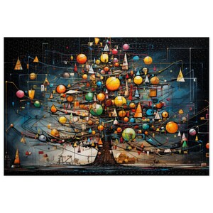 Christmas tree abstract Art Jigsaw Puzzle (30, 110, 252, 500,1000-Piece) Family Game Night Christmas Gift Adult Puzzle