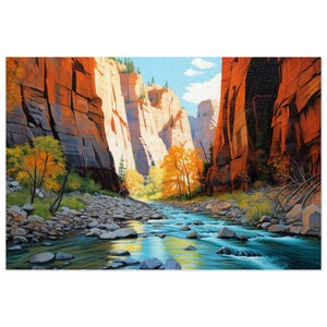 Zion Narrows National Park Jigsaw Puzzle (1000-Piece) Family Game Night Adult Puzzle Outdoors Hiking Christmas Gift