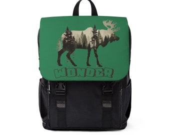 Wonder Moose Backpack Outdoors Hiking Adventure Nature Travel Camping Exploring Backpack