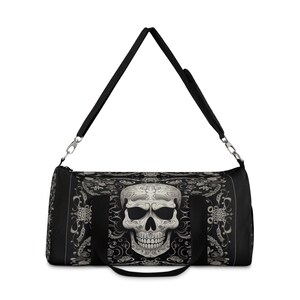 BLACK LAUGHING SKULL LARGE DUFFEL BAG