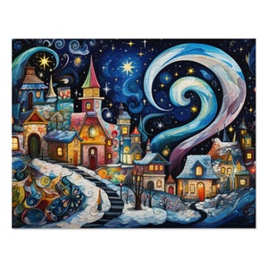 Abstract Majestic Night Puzzle Family Fun Game Puzzle Mentally Stimulating Game Kid and Adult Game Night Puzzle