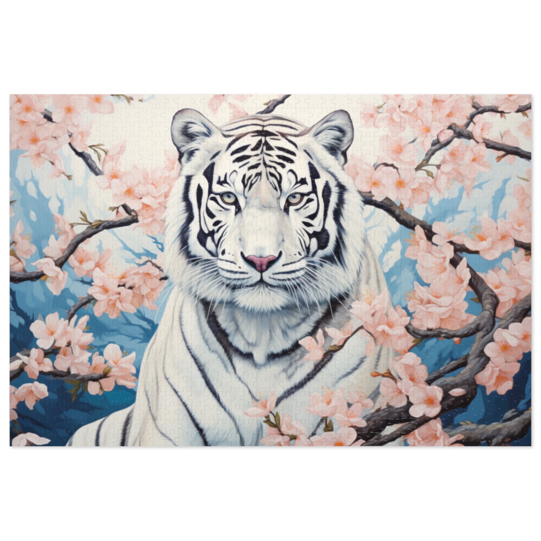 White Tiger Peach Blossom Jigsaw Puzzle: 1000-piece Adult Game - Etsy