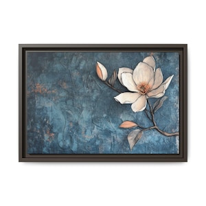 Canvas Print, Timeless Elegance: The White Magnolia - Botanical Wall Art, Floral Home Decor, Elegant Nature Gift, Serene Artwork,
