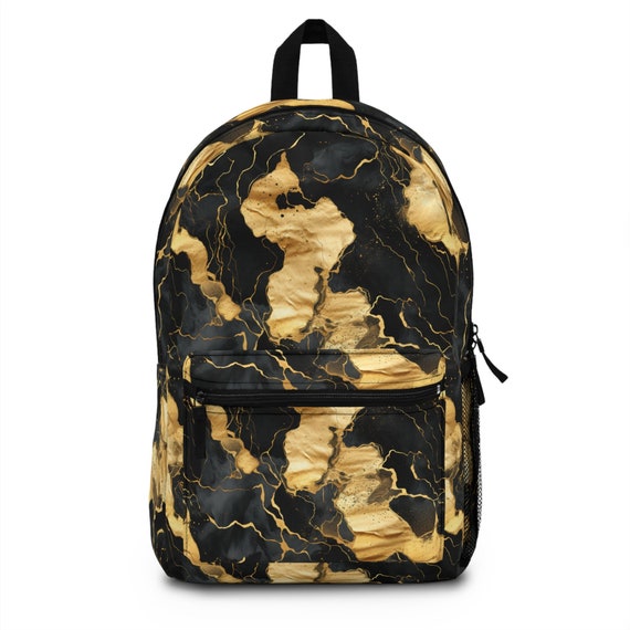 Black Gold Marble Backpacks Black And Gold Marble Modern Design