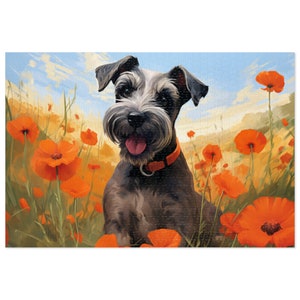 Schnauzer Puppy Dog Jigsaw Puzzle 1000-Piece Family Game Night Adult Puzzle Christmas Birthday Schnauzer lover parent Gift