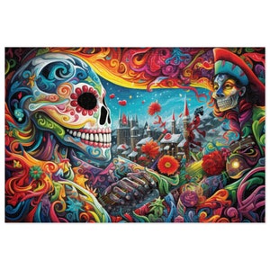 Sugar Skull Puzzle Family Fun Game Puzzle Mentally Stimulating Game Kid and Adult Game Night Puzzle